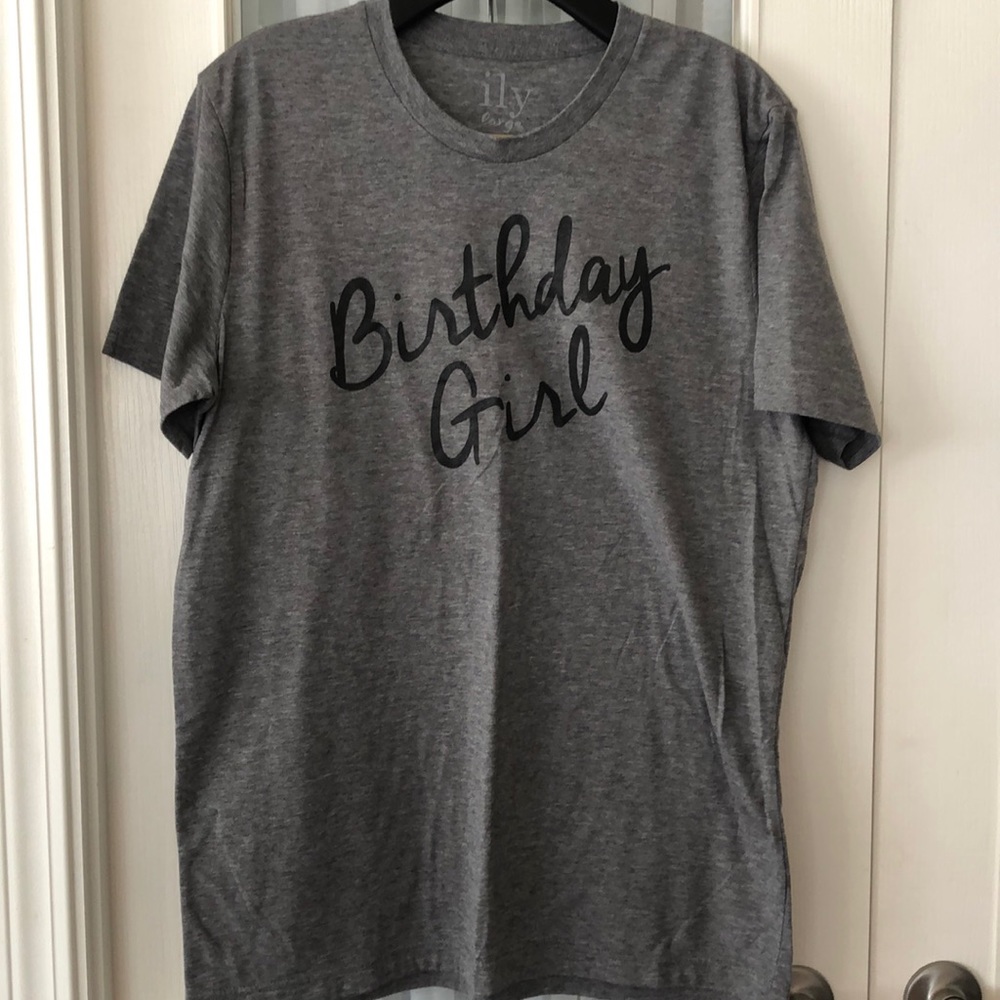 ILY Couture Grey Birthday Girl Tee